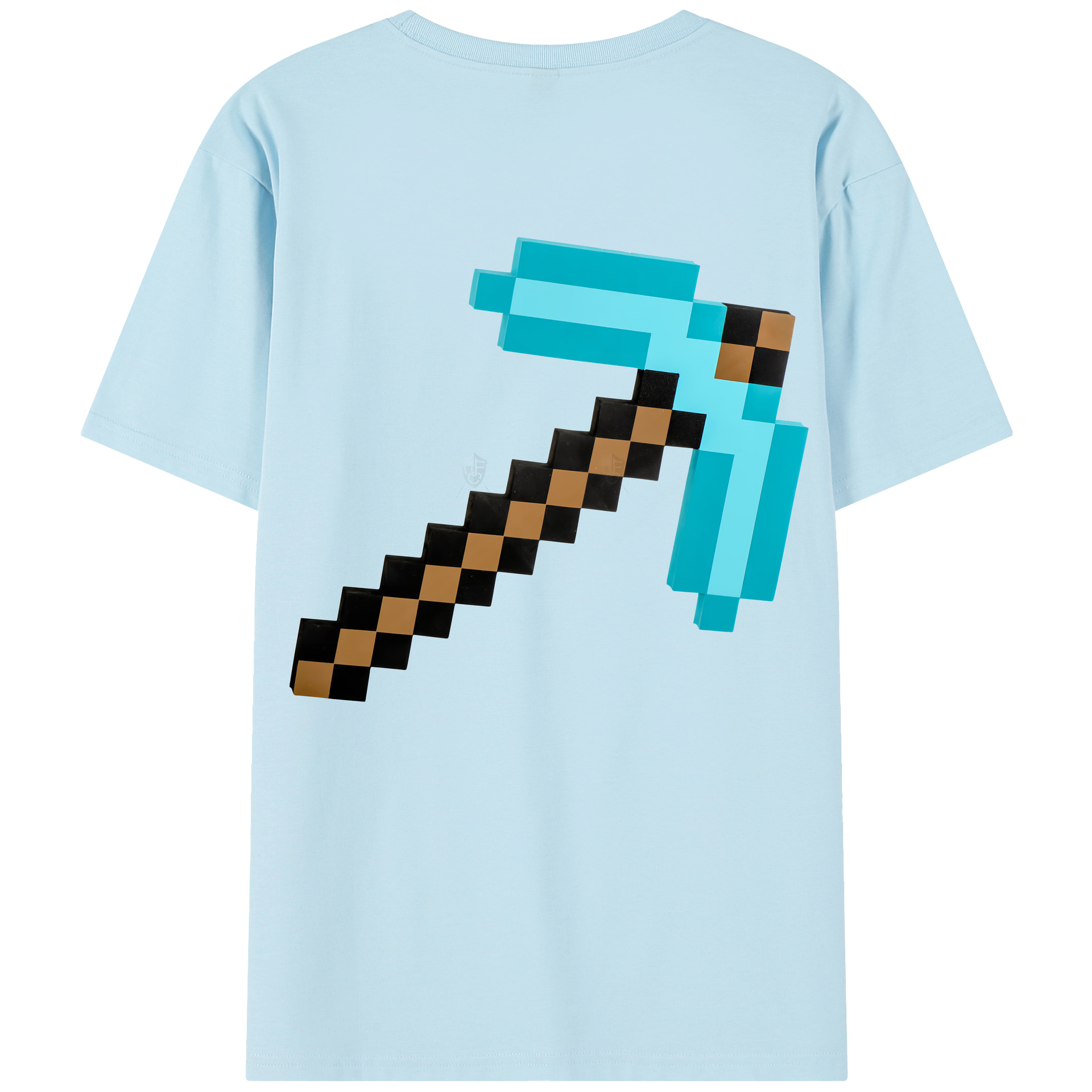 （画像用） マインクラフト ブロックの世界 Minecraft MC Block world 綿100％半袖Tシャツ（背面プリント）